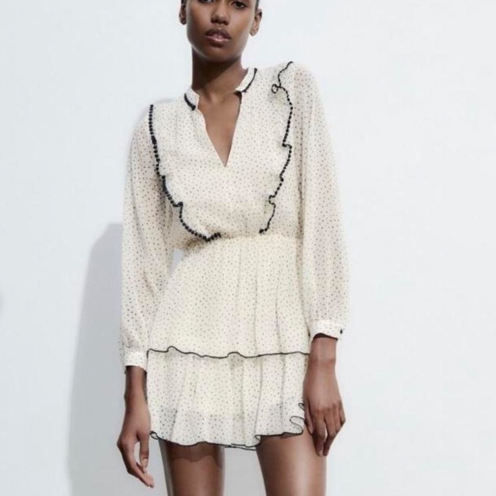 Zara Polka Dot Black & White Mini Dress